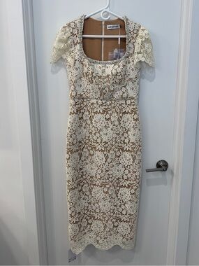 Self-Portrait Cream Lace Midi Dress - NWT